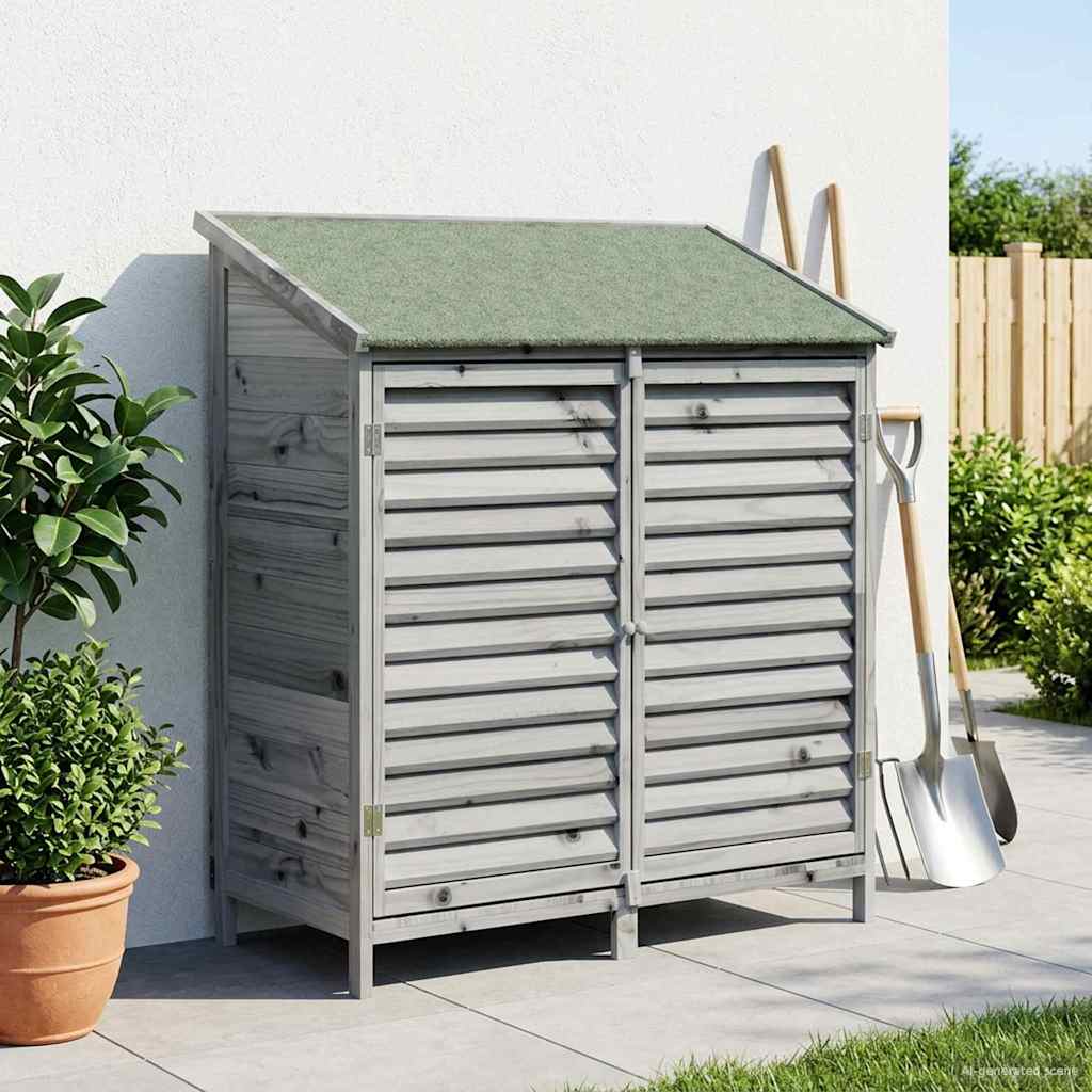 vidaXL Shed ogrodowy Szary 106 x 56 x 113,5 cm Drewno Świerkowe