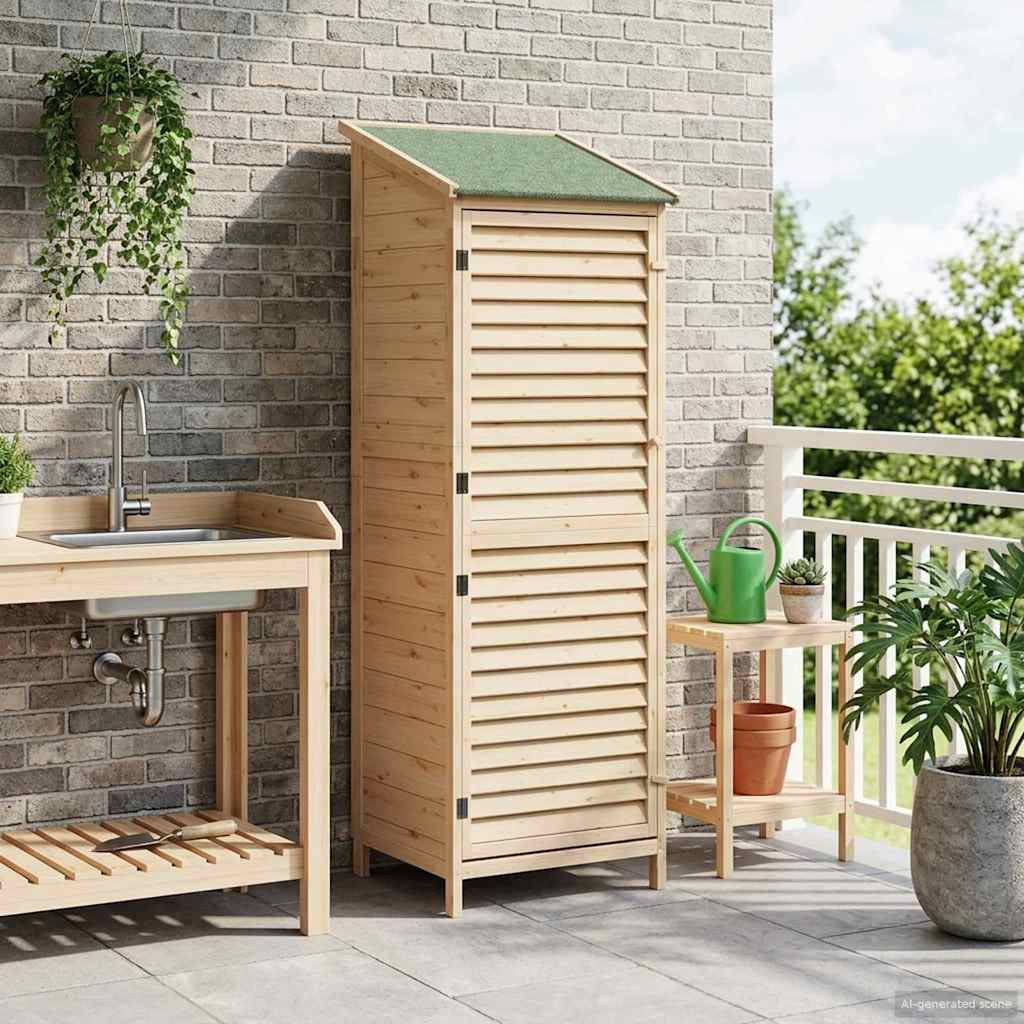 vidaXL Shed ogrodowy naturalny 59 x 56 x 176 cm Drewno Świerkowe