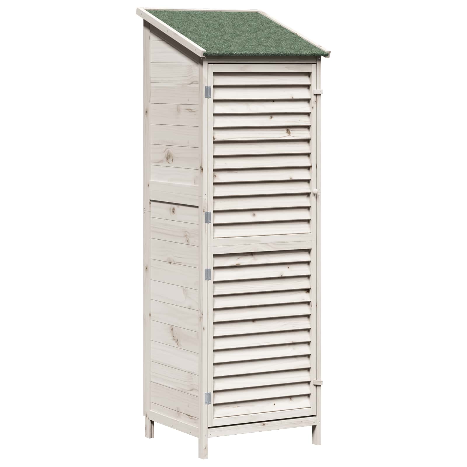 vidaXL Shed ogrodowy z dachem Biały 59 x 56 x 176 cm Drewno Świerkowe