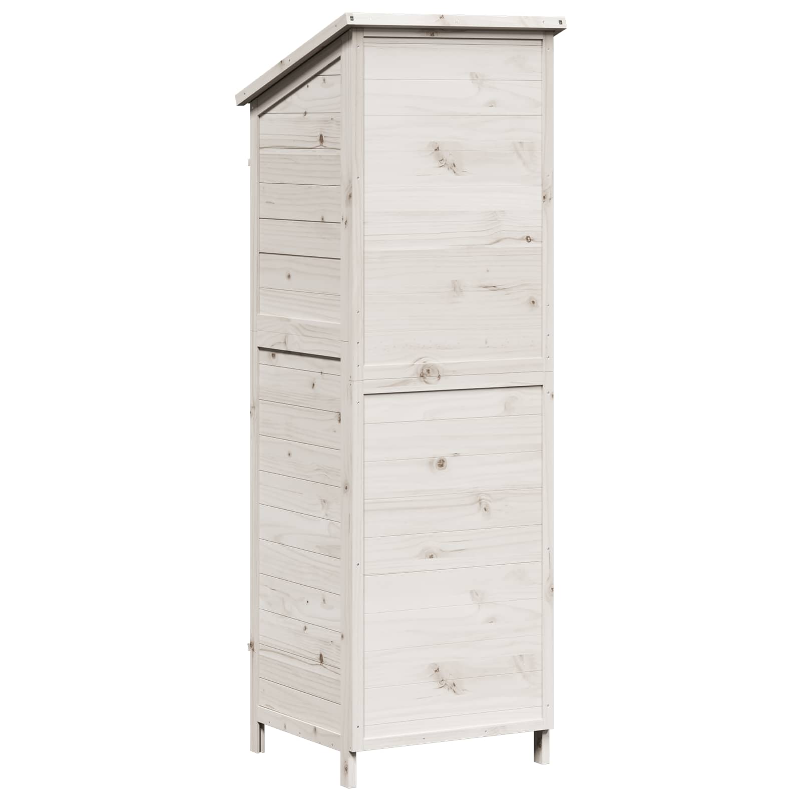 vidaXL Shed ogrodowy z dachem Biały 59 x 56 x 176 cm Drewno Świerkowe