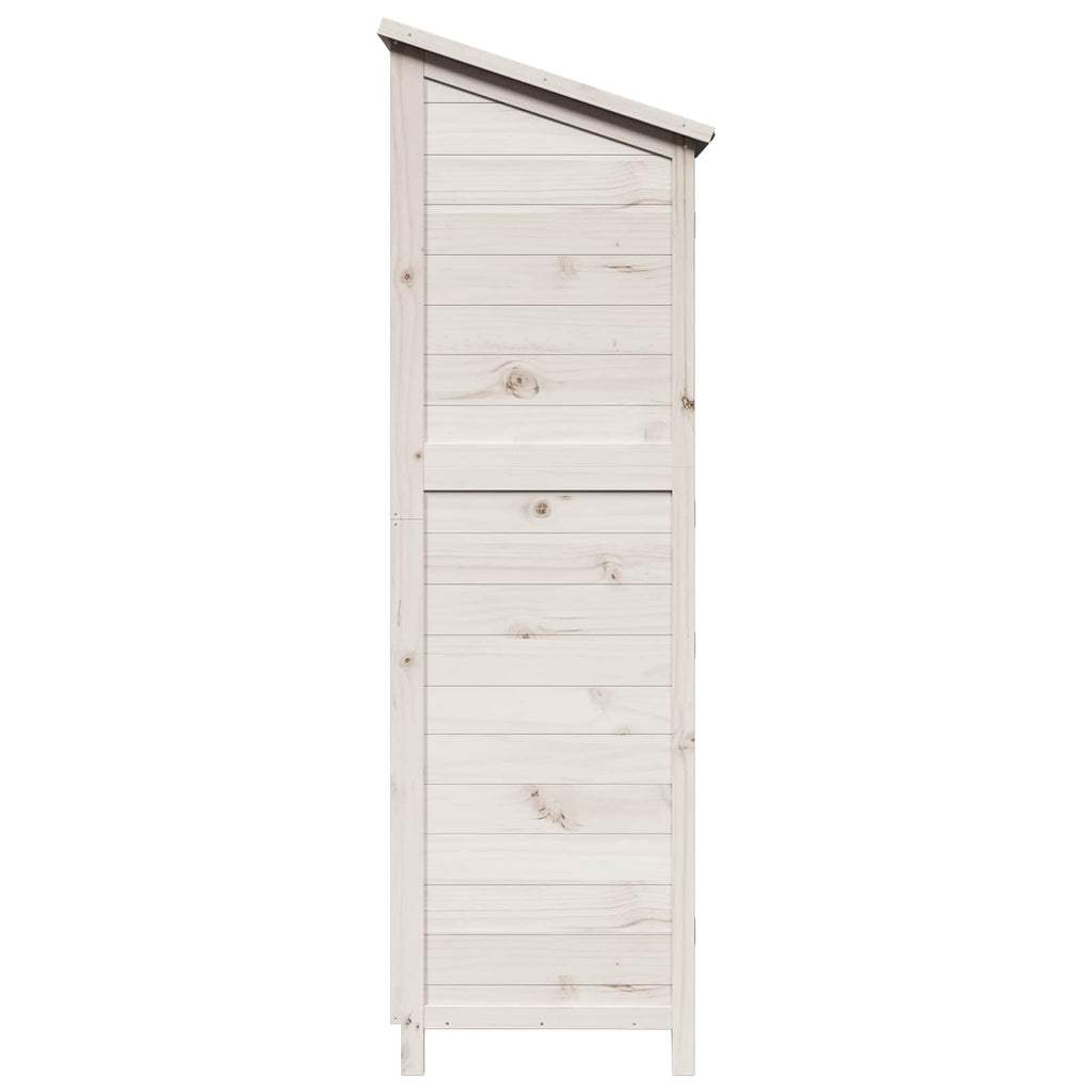 vidaXL Shed ogrodowy z dachem Biały 59 x 56 x 176 cm Drewno Świerkowe