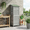 vidaXL Shed ogrodowy z dachem Szary 59 x 56 x 176 cm Drewno Świerkowe