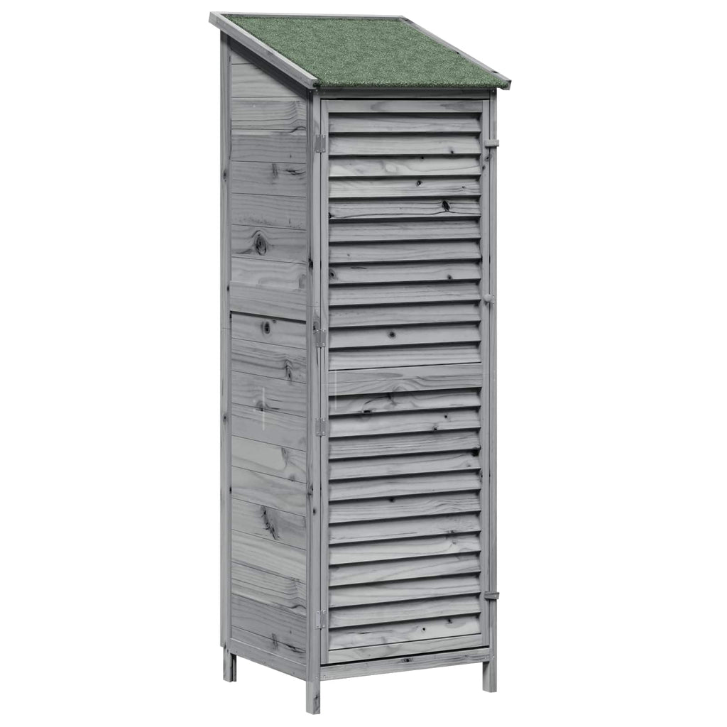 vidaXL Shed ogrodowy z dachem Szary 59 x 56 x 176 cm Drewno Świerkowe