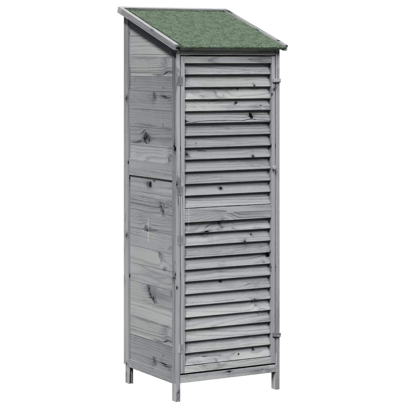 vidaXL Shed ogrodowy z dachem Szary 59 x 56 x 176 cm Drewno Świerkowe