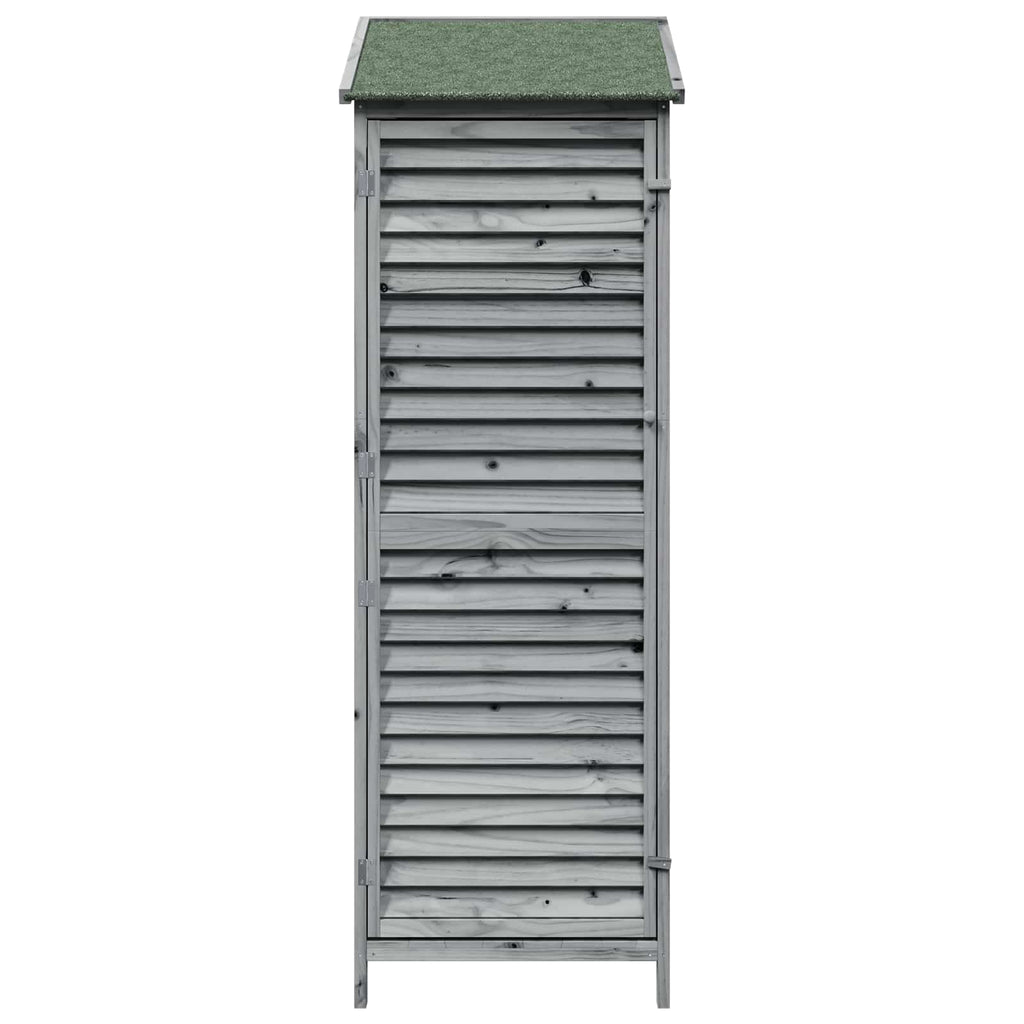 vidaXL Shed ogrodowy z dachem Szary 59 x 56 x 176 cm Drewno Świerkowe