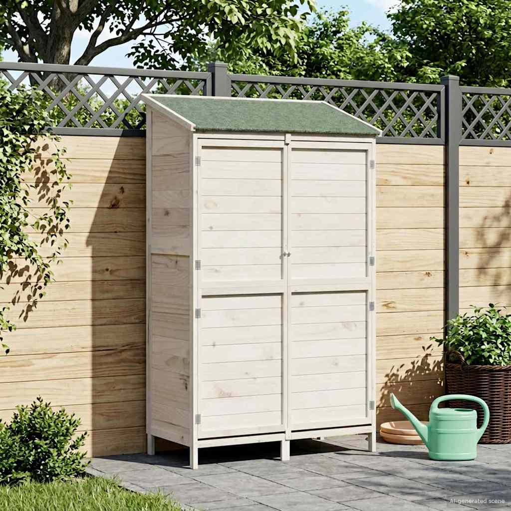 vidaXL Shed ogrodowy Biały 106 x 56 x 176,5 cm Drewno Świerkowe