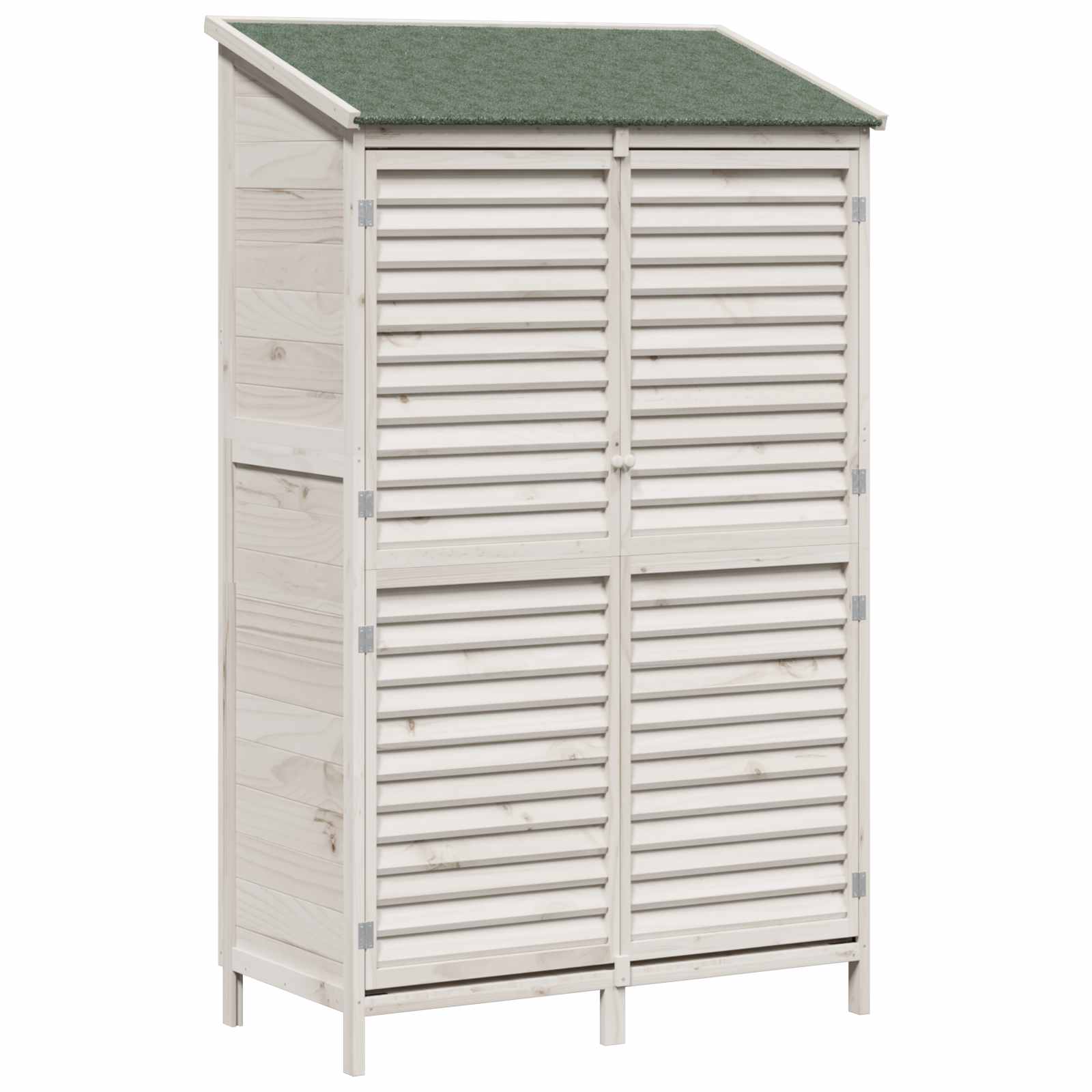 vidaXL Shed ogrodowy Biały 106 x 56 x 176,5 cm Drewno Świerkowe