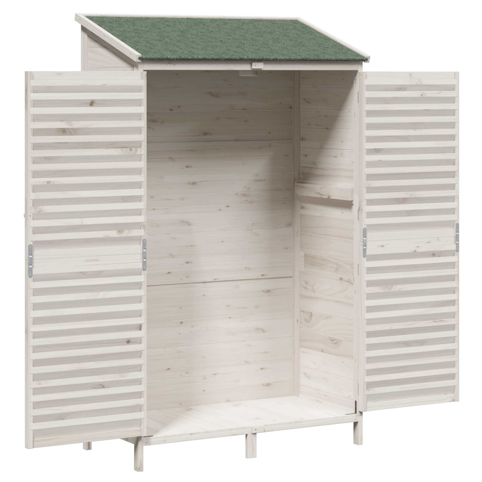 vidaXL Shed ogrodowy Biały 106 x 56 x 176,5 cm Drewno Świerkowe