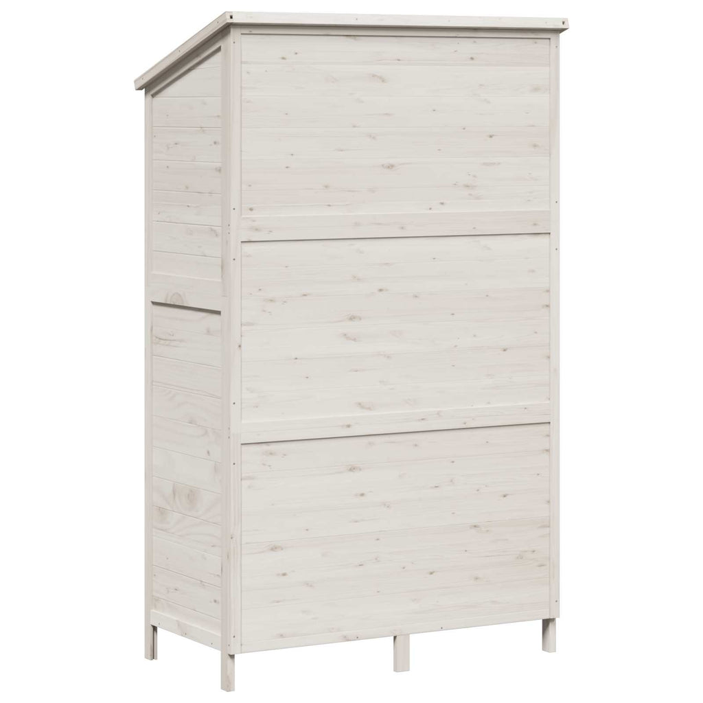 vidaXL Shed ogrodowy Biały 106 x 56 x 176,5 cm Drewno Świerkowe