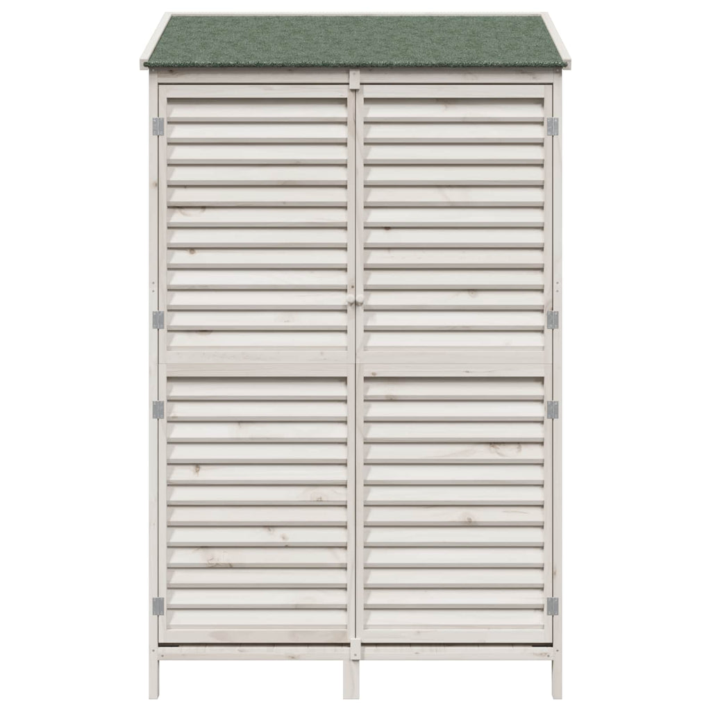 vidaXL Shed ogrodowy Biały 106 x 56 x 176,5 cm Drewno Świerkowe
