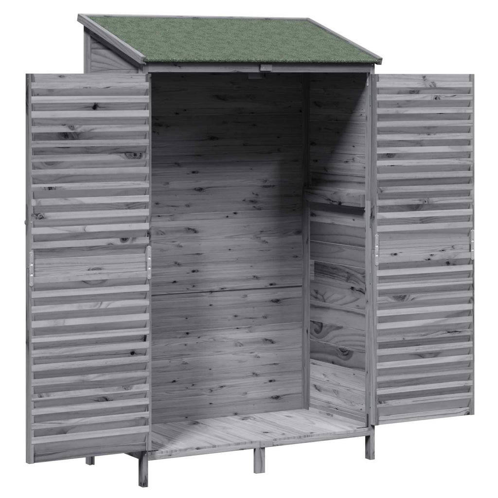 vidaXL Shed ogrodowy Szary 106 x 56 x 176,5 cm Drewno Świerkowe