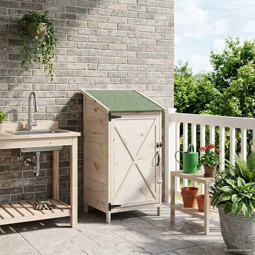 vidaXL Shed ogrodowy Biały 59,5 x 56 x 113,5 cm Drewno Świerkowe
