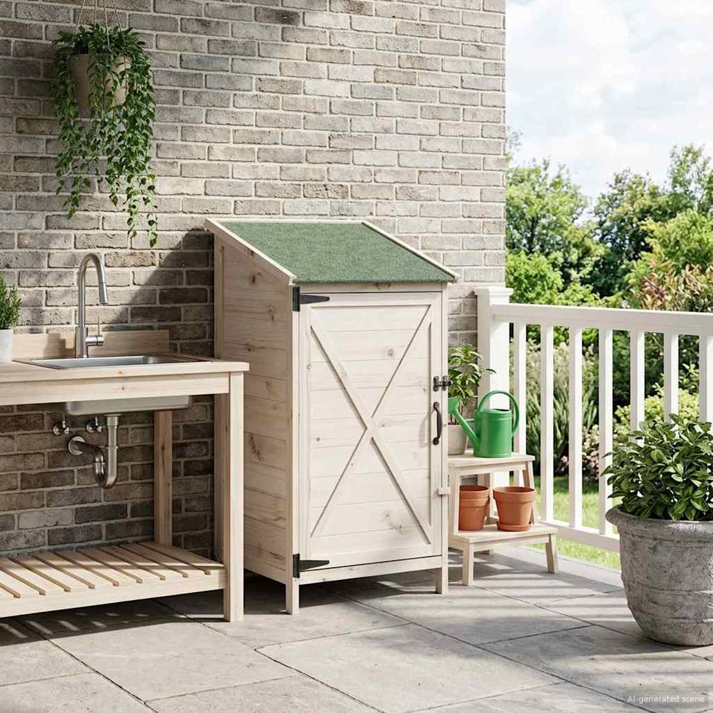 vidaXL Shed ogrodowy Biały 59,5 x 56 x 113,5 cm Drewno Świerkowe