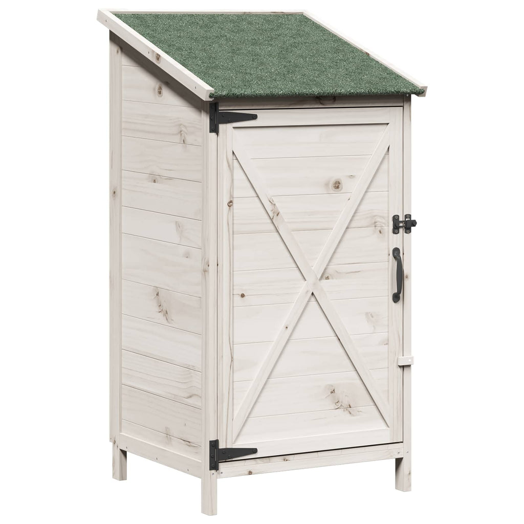 vidaXL Shed ogrodowy Biały 59,5 x 56 x 113,5 cm Drewno Świerkowe