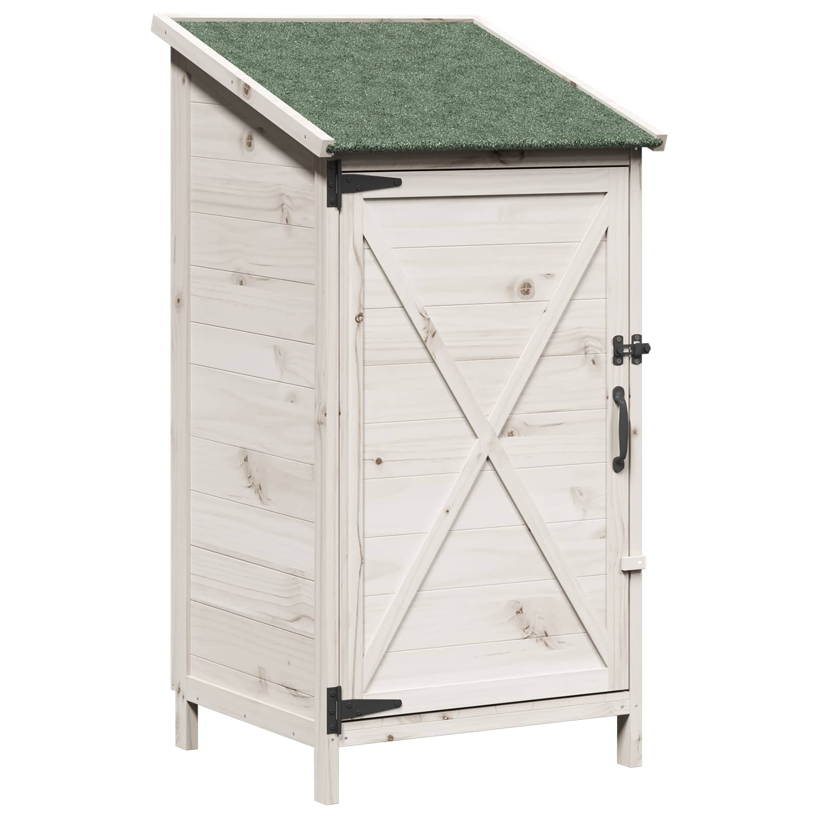 vidaXL Shed ogrodowy Biały 59,5 x 56 x 113,5 cm Drewno Świerkowe