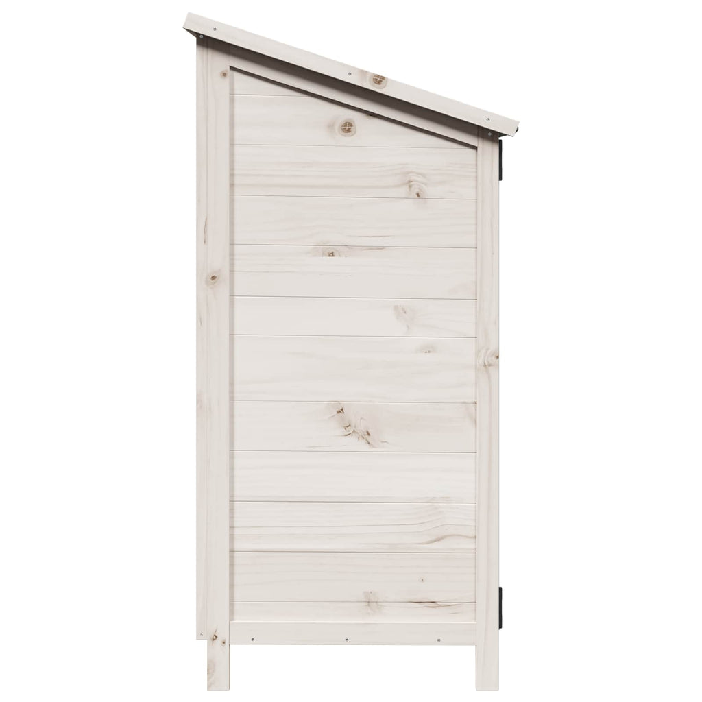 vidaXL Shed ogrodowy Biały 59,5 x 56 x 113,5 cm Drewno Świerkowe