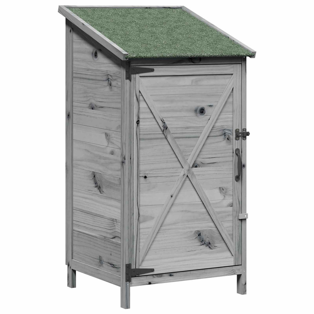 vidaXL Shed ogrodowy Szary 59,5 x 56 x 113,5 cm Drewno Świerkowe