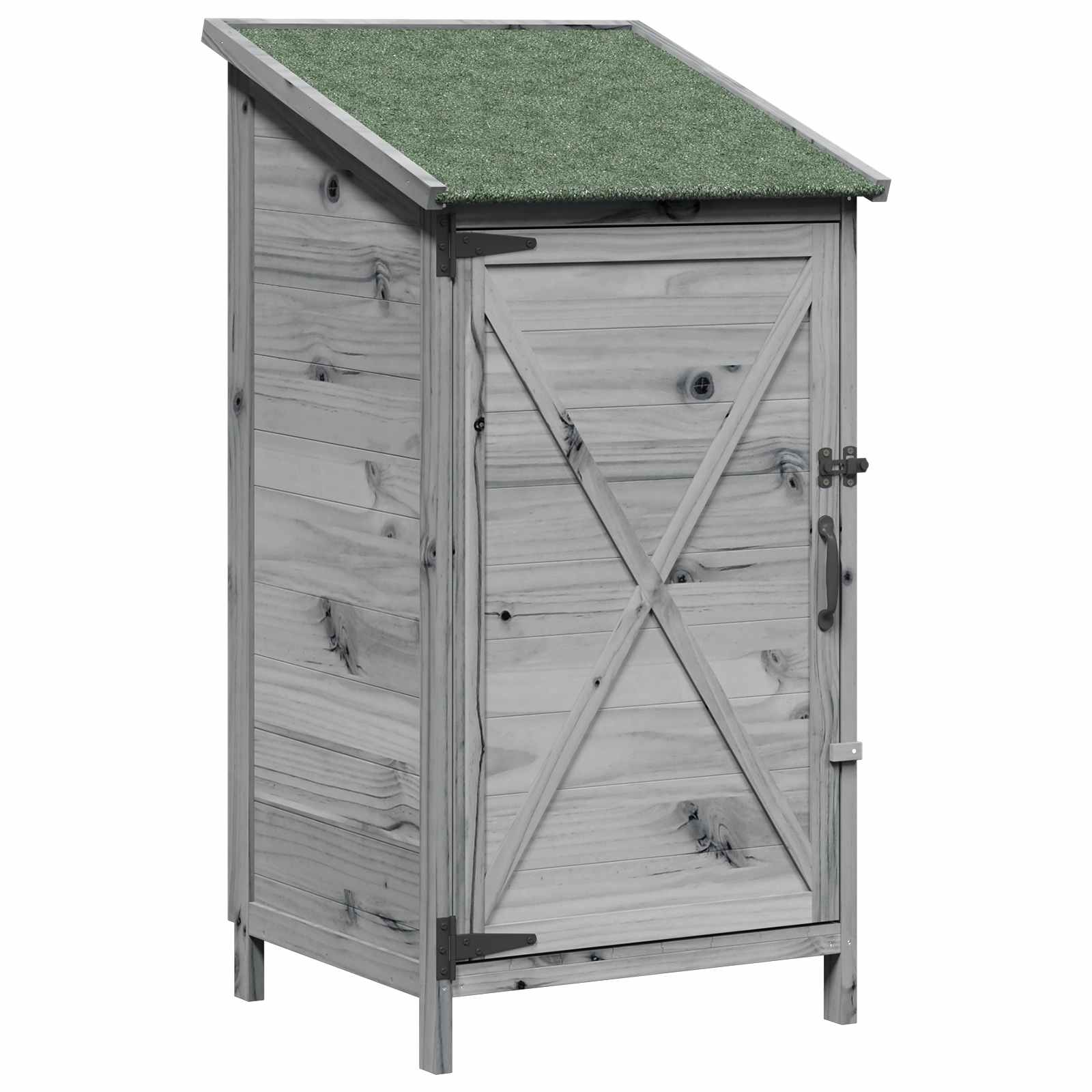 vidaXL Shed ogrodowy Szary 59,5 x 56 x 113,5 cm Drewno Świerkowe