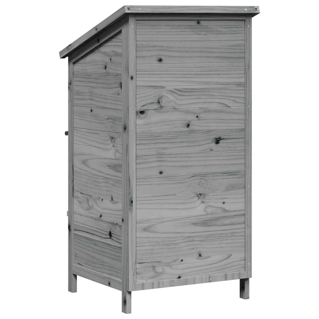 vidaXL Shed ogrodowy Szary 59,5 x 56 x 113,5 cm Drewno Świerkowe