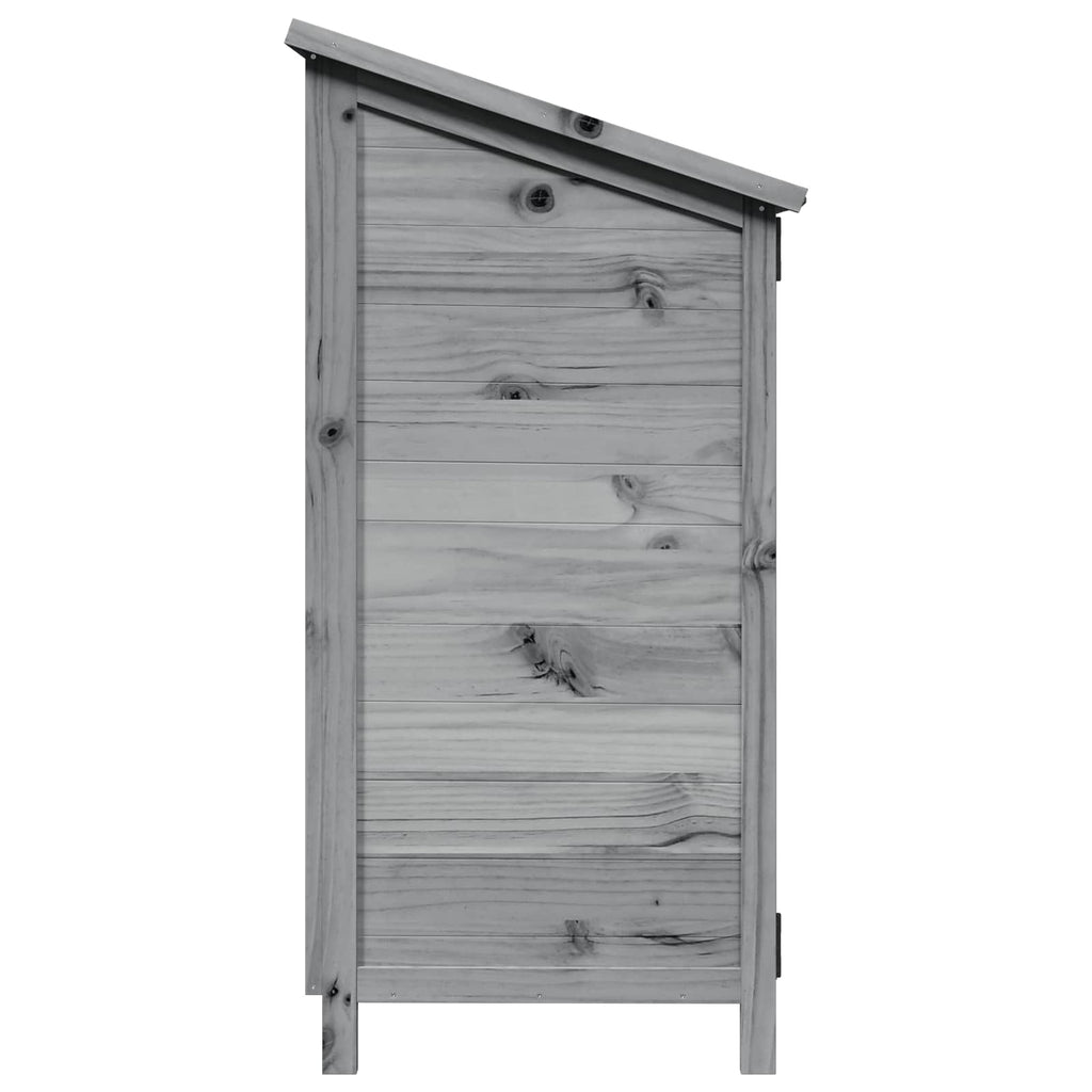 vidaXL Shed ogrodowy Szary 59,5 x 56 x 113,5 cm Drewno Świerkowe