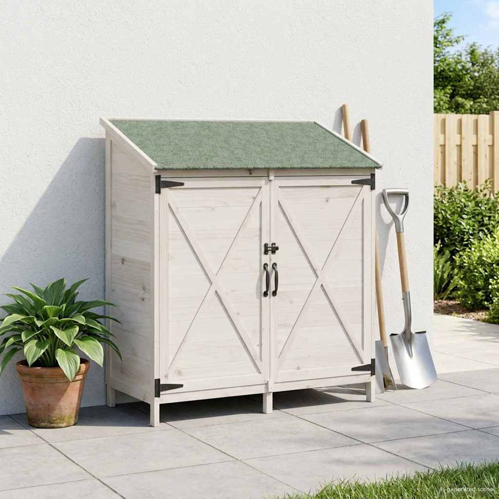 vidaXL Shed ogrodowy Biały 106 x 56 x 113,5 cm Drewno Świerkowe