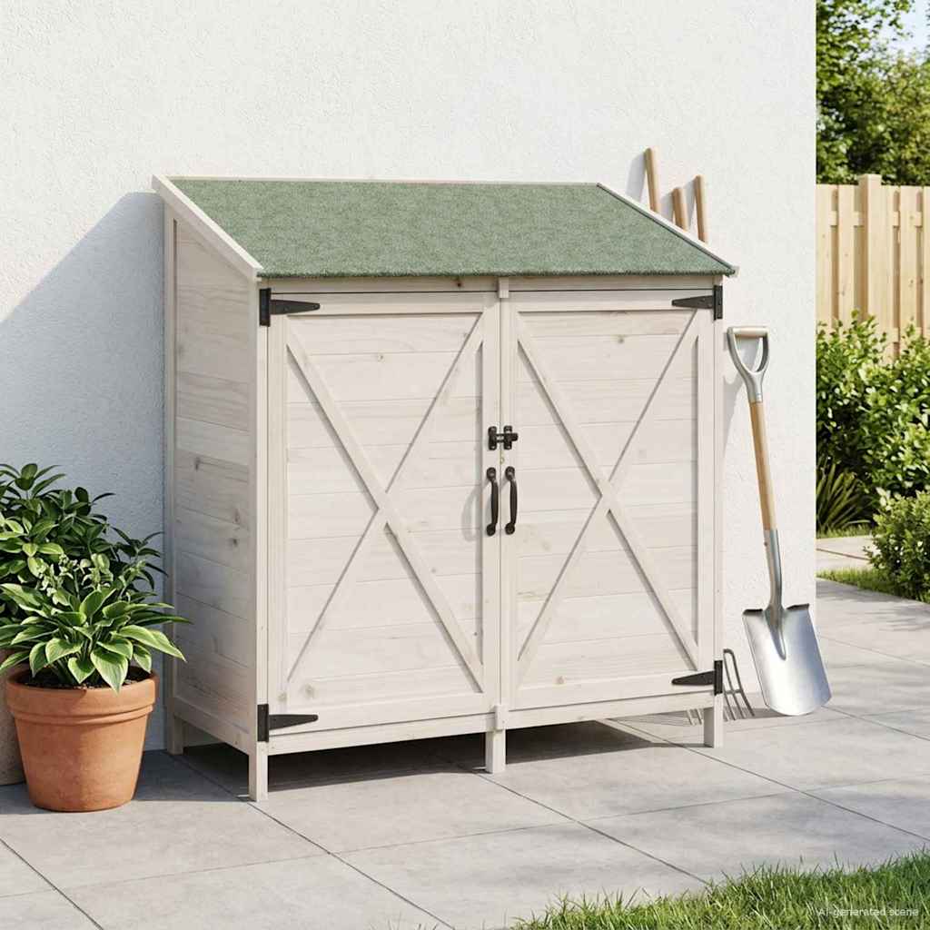 vidaXL Shed ogrodowy Biały 106 x 56 x 113,5 cm Drewno Świerkowe