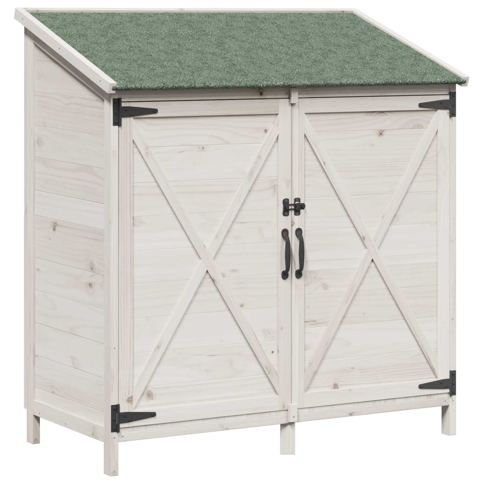 vidaXL Shed ogrodowy Biały 106 x 56 x 113,5 cm Drewno Świerkowe