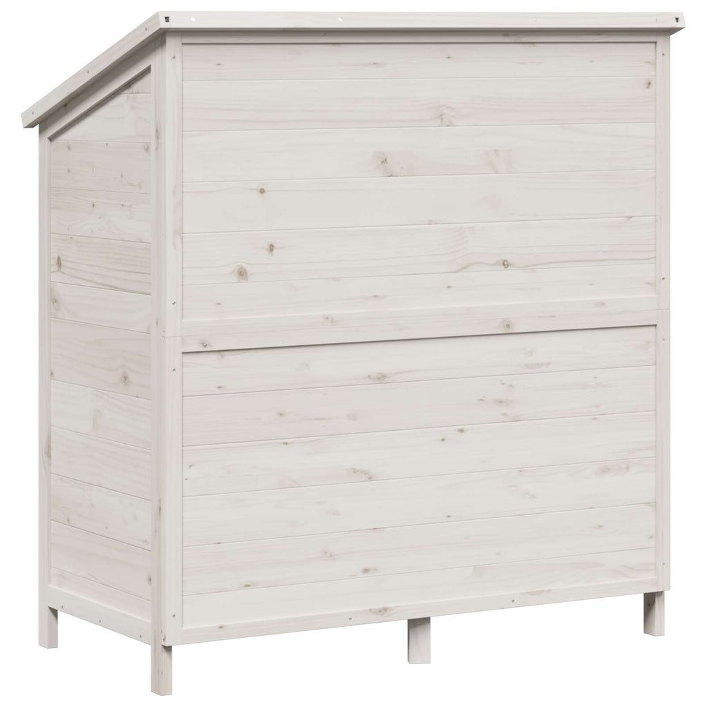vidaXL Shed ogrodowy Biały 106 x 56 x 113,5 cm Drewno Świerkowe