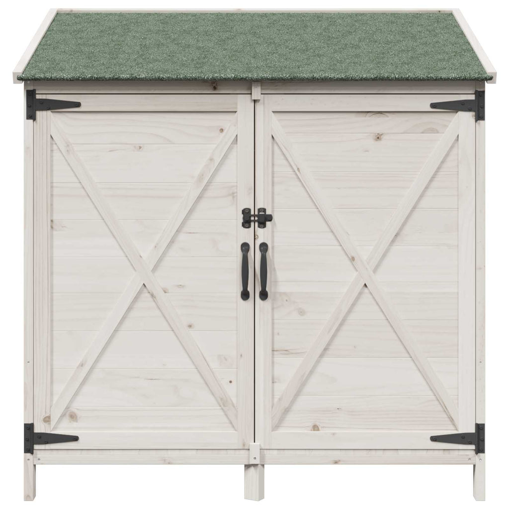 vidaXL Shed ogrodowy Biały 106 x 56 x 113,5 cm Drewno Świerkowe