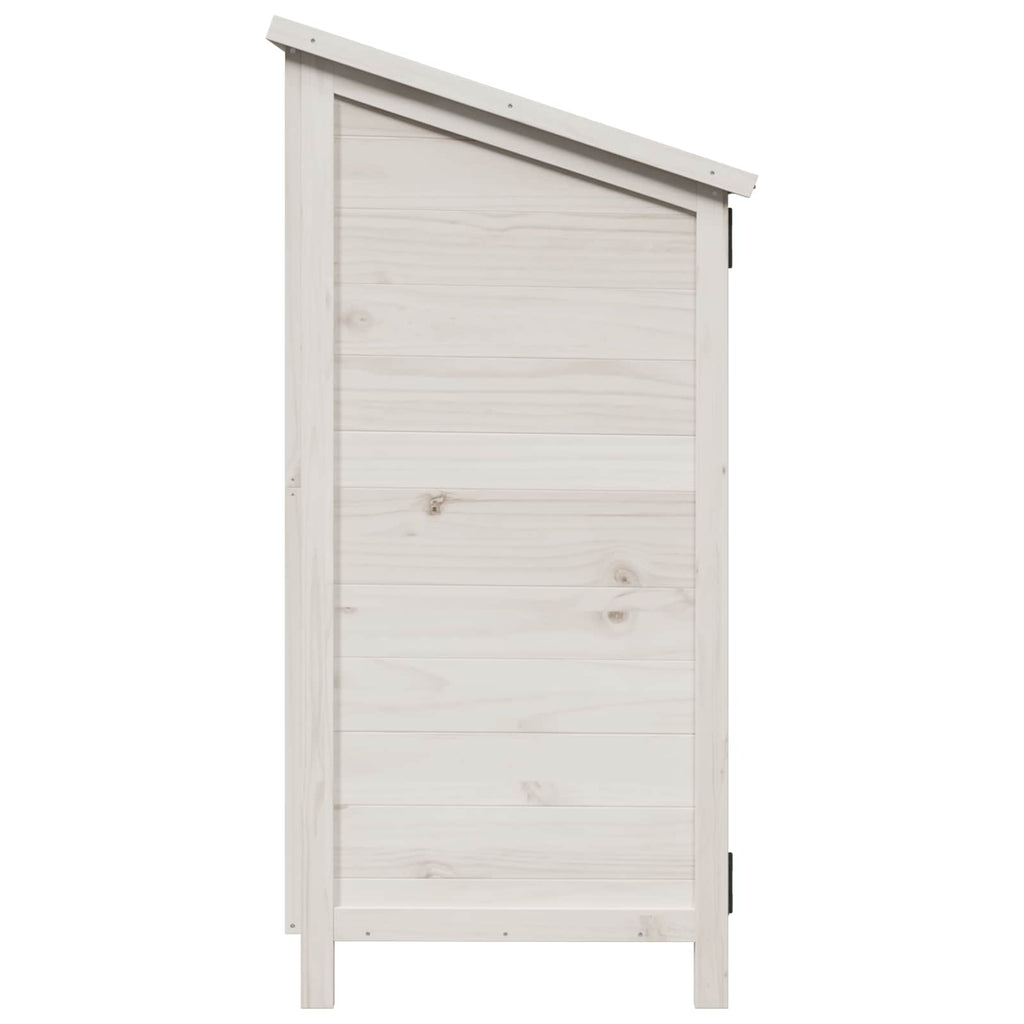 vidaXL Shed ogrodowy Biały 106 x 56 x 113,5 cm Drewno Świerkowe