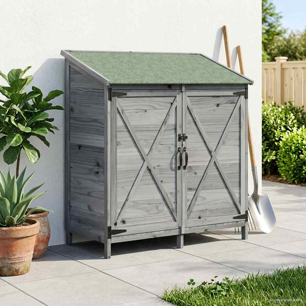 vidaXL Shed ogrodowy Szary 106 x 56 x 113,5 cm Drewno Świerkowe