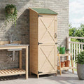 vidaXL Shed ogrodowy naturalny 59,5 x 56 x 176,5 cm Drewno Świerkowe