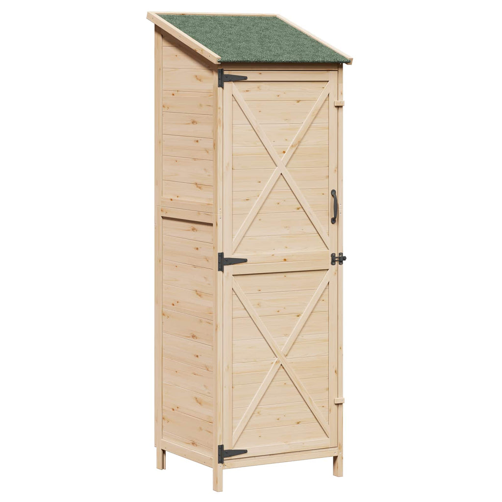 vidaXL Shed ogrodowy naturalny 59,5 x 56 x 176,5 cm Drewno Świerkowe