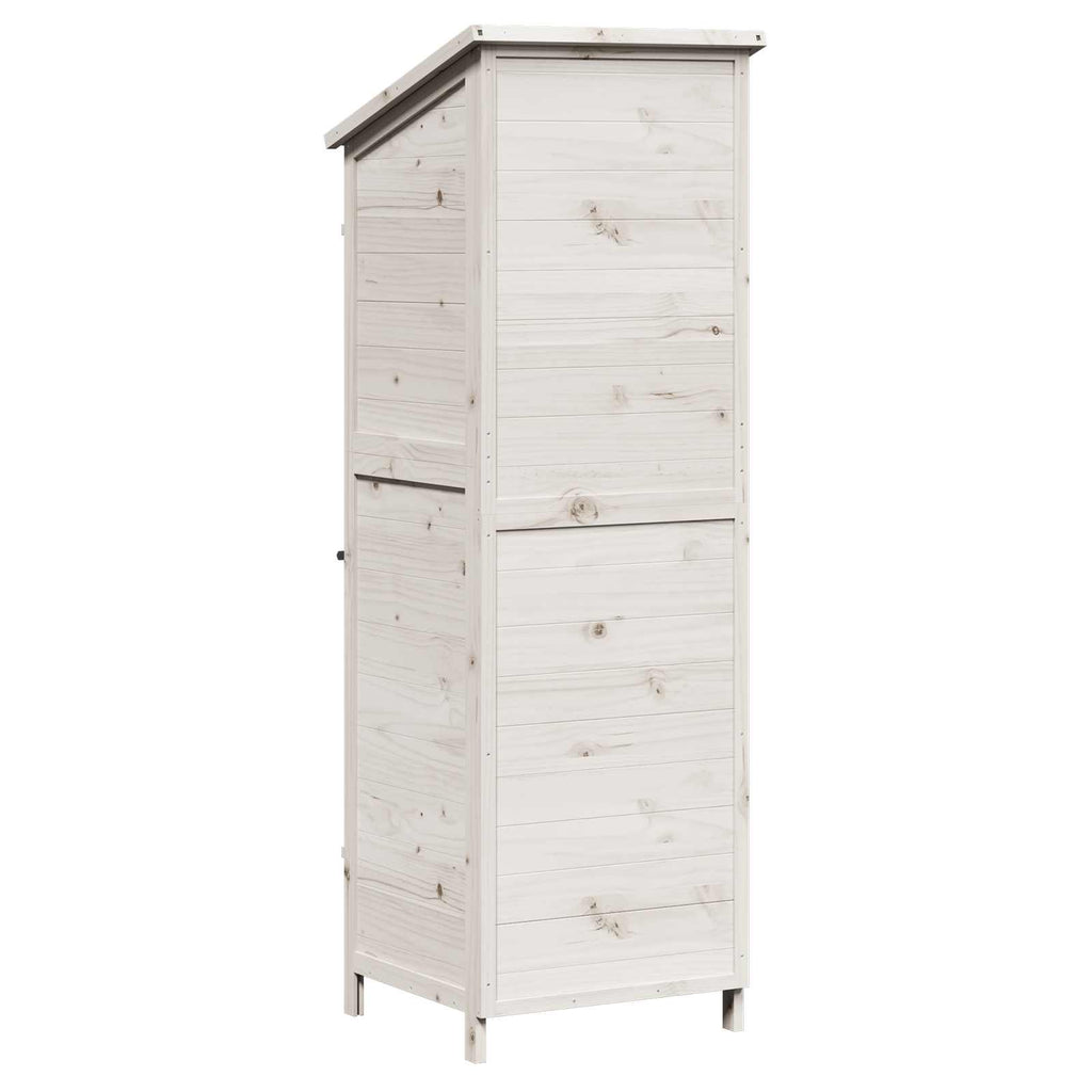vidaXL Shed ogrodowy Biały 59,5 x 56 x 176,5 cm Drewno Świerkowe