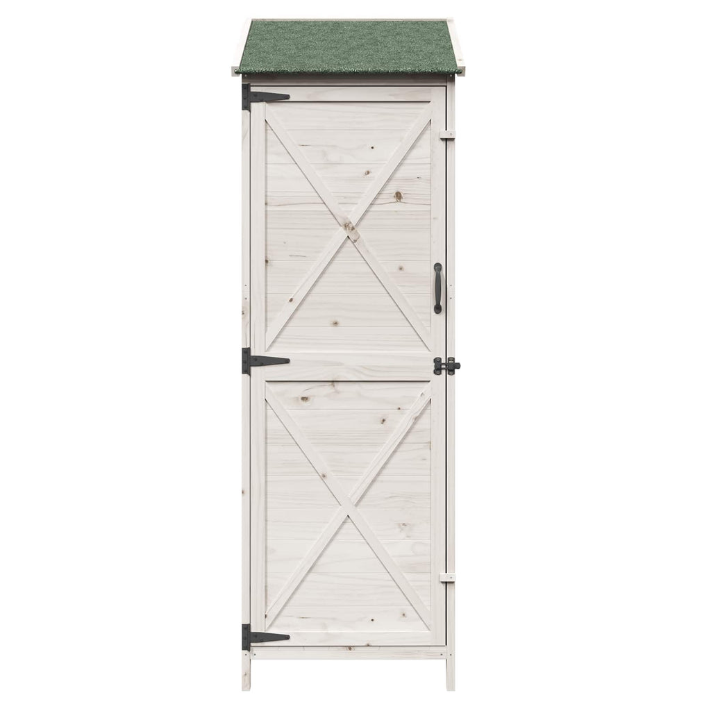 vidaXL Shed ogrodowy Biały 59,5 x 56 x 176,5 cm Drewno Świerkowe
