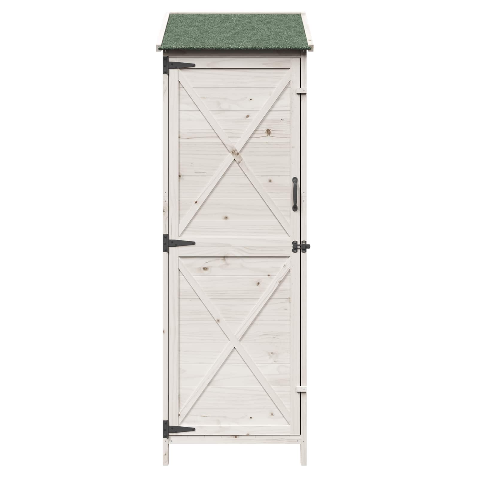 vidaXL Shed ogrodowy Biały 59,5 x 56 x 176,5 cm Drewno Świerkowe