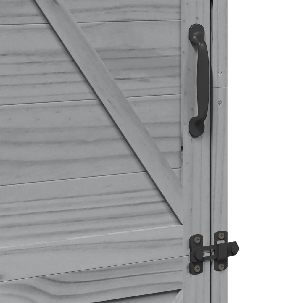 vidaXL Shed ogrodowy Szary 59,5 x 56 x 176,5 cm Drewno Świerkowe