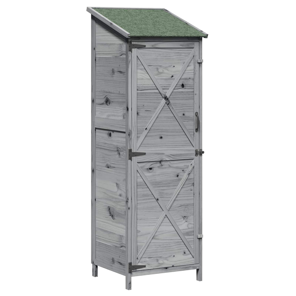 vidaXL Shed ogrodowy Szary 59,5 x 56 x 176,5 cm Drewno Świerkowe