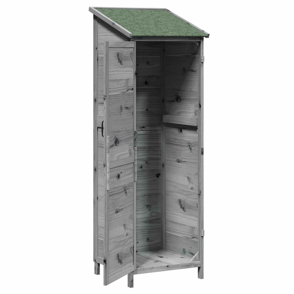 vidaXL Shed ogrodowy Szary 59,5 x 56 x 176,5 cm Drewno Świerkowe