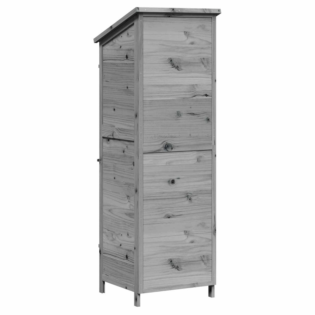 vidaXL Shed ogrodowy Szary 59,5 x 56 x 176,5 cm Drewno Świerkowe