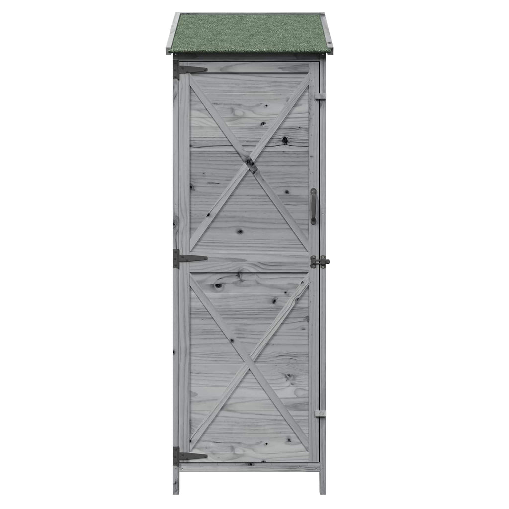 vidaXL Shed ogrodowy Szary 59,5 x 56 x 176,5 cm Drewno Świerkowe