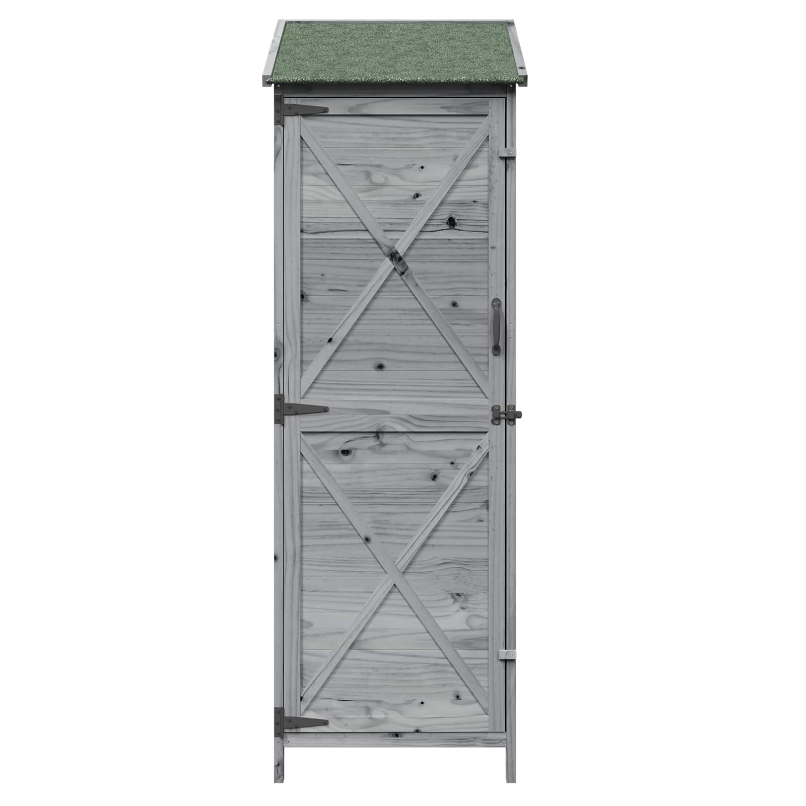 vidaXL Shed ogrodowy Szary 59,5 x 56 x 176,5 cm Drewno Świerkowe