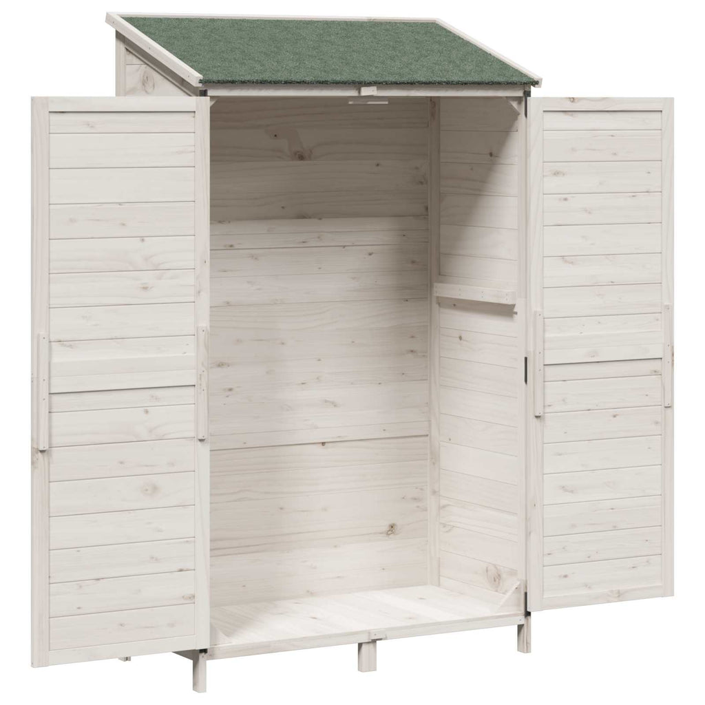 vidaXL Shed ogrodowy Biały 106 x 56 x 176,5 cm Drewno Świerkowe