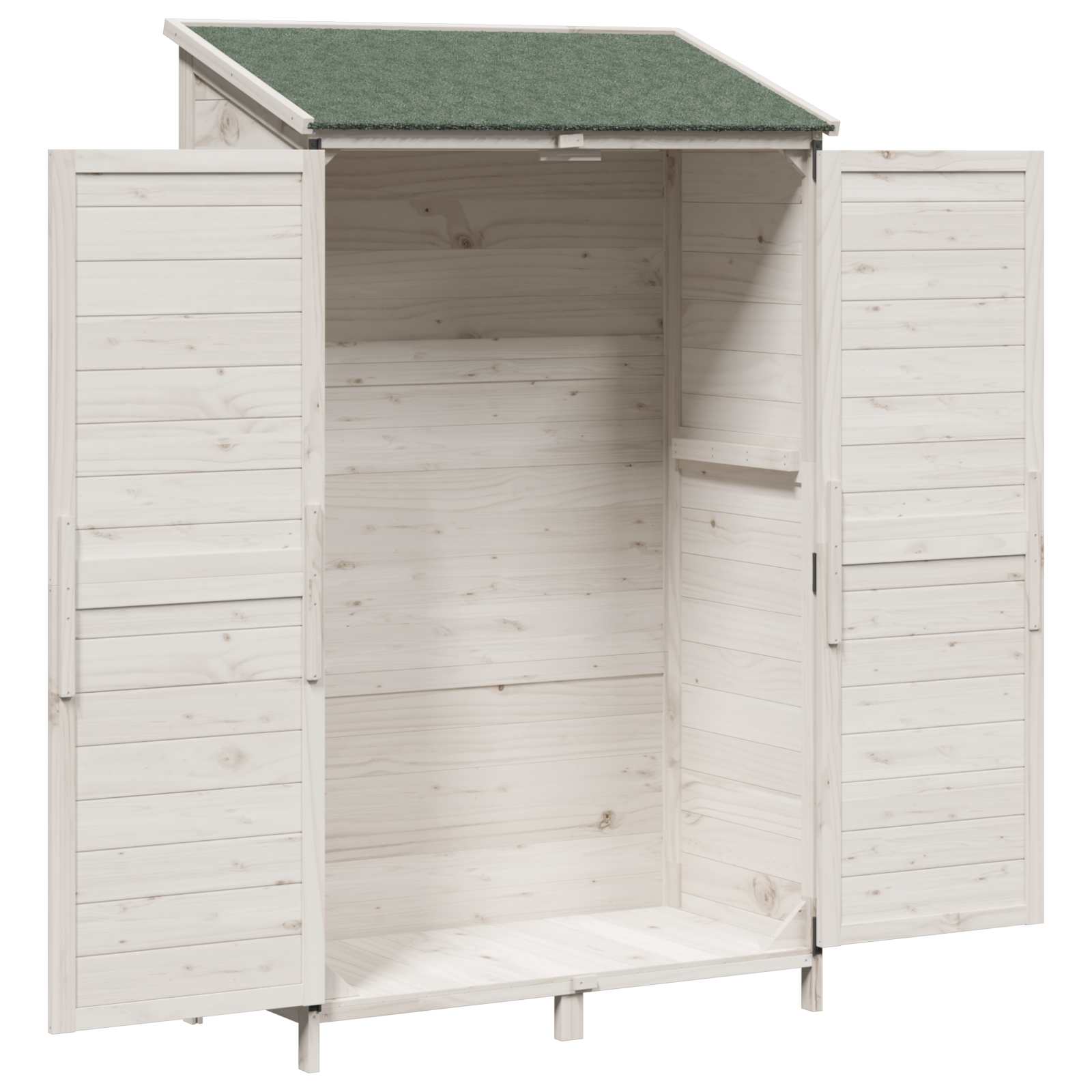 vidaXL Shed ogrodowy Biały 106 x 56 x 176,5 cm Drewno Świerkowe