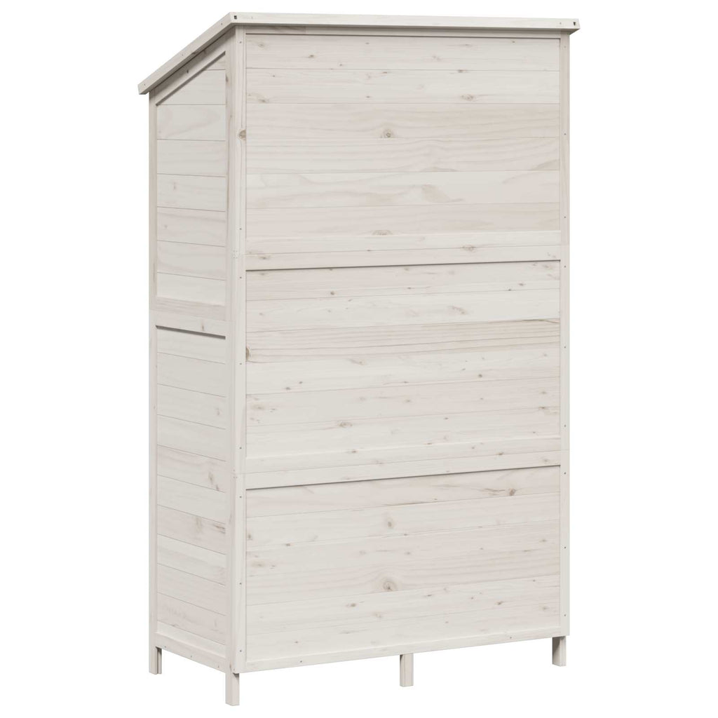 vidaXL Shed ogrodowy Biały 106 x 56 x 176,5 cm Drewno Świerkowe