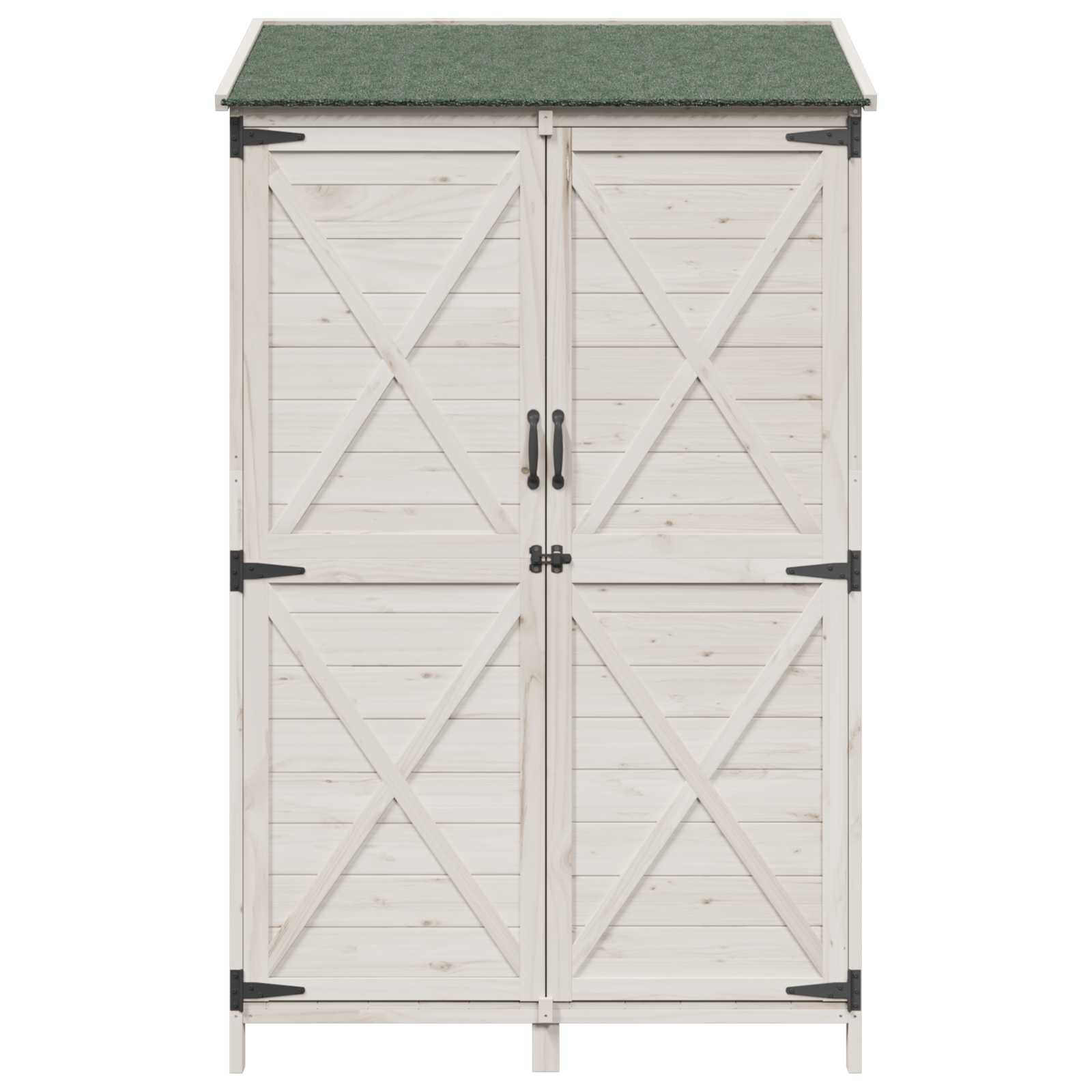vidaXL Shed ogrodowy Biały 106 x 56 x 176,5 cm Drewno Świerkowe