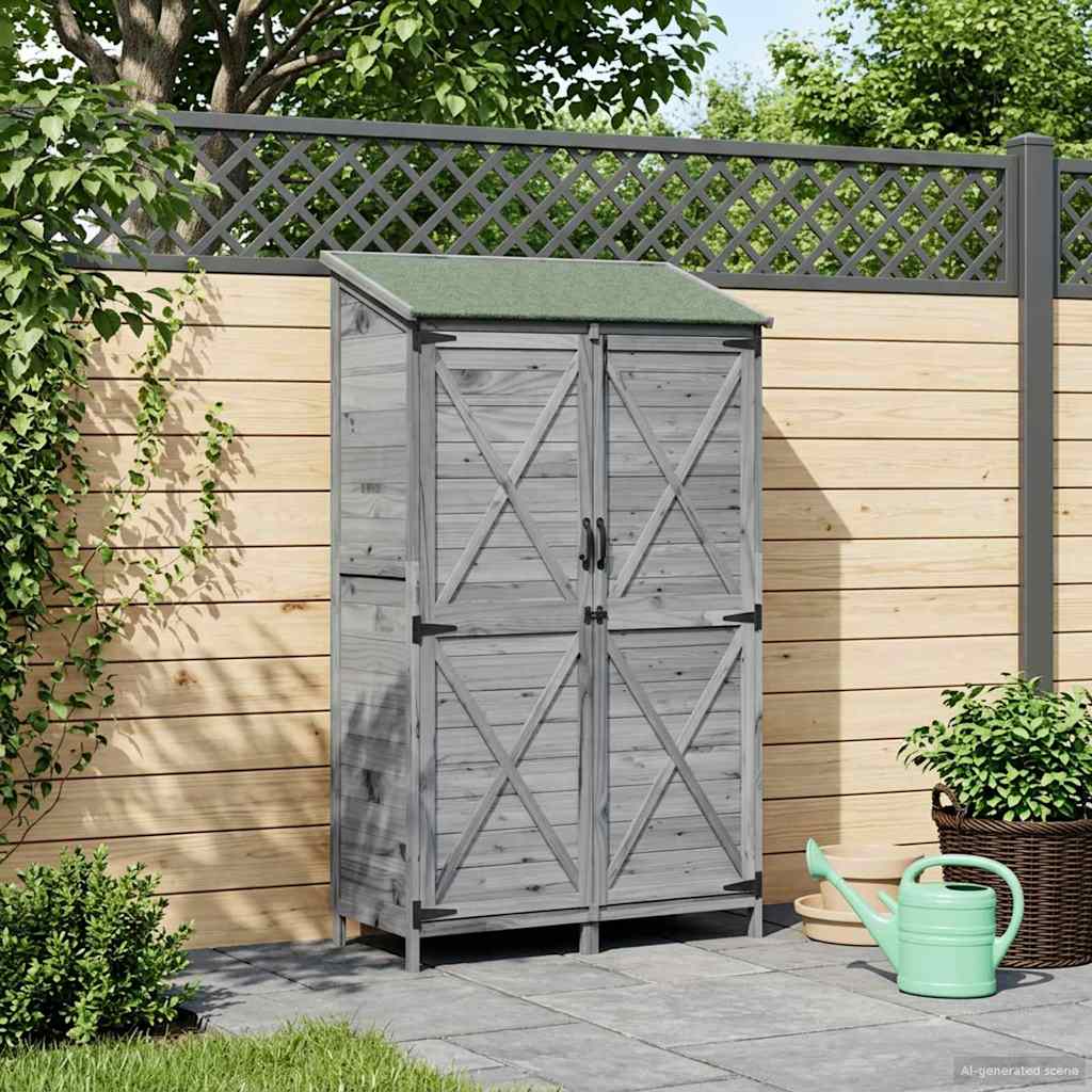 vidaXL Shed ogrodowy Szary 106 x 56 x 176,5 cm Drewno Świerkowe