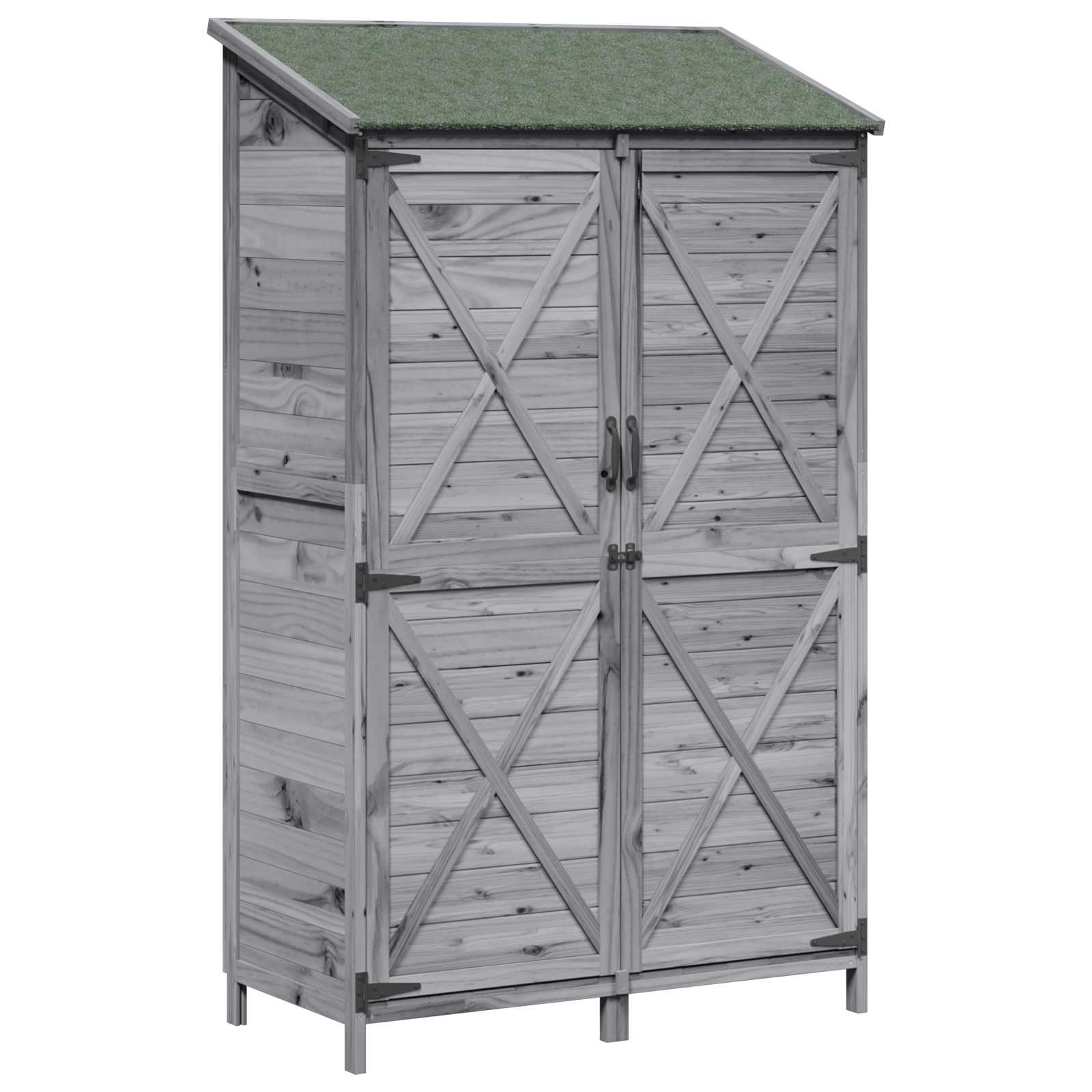 vidaXL Shed ogrodowy Szary 106 x 56 x 176,5 cm Drewno Świerkowe