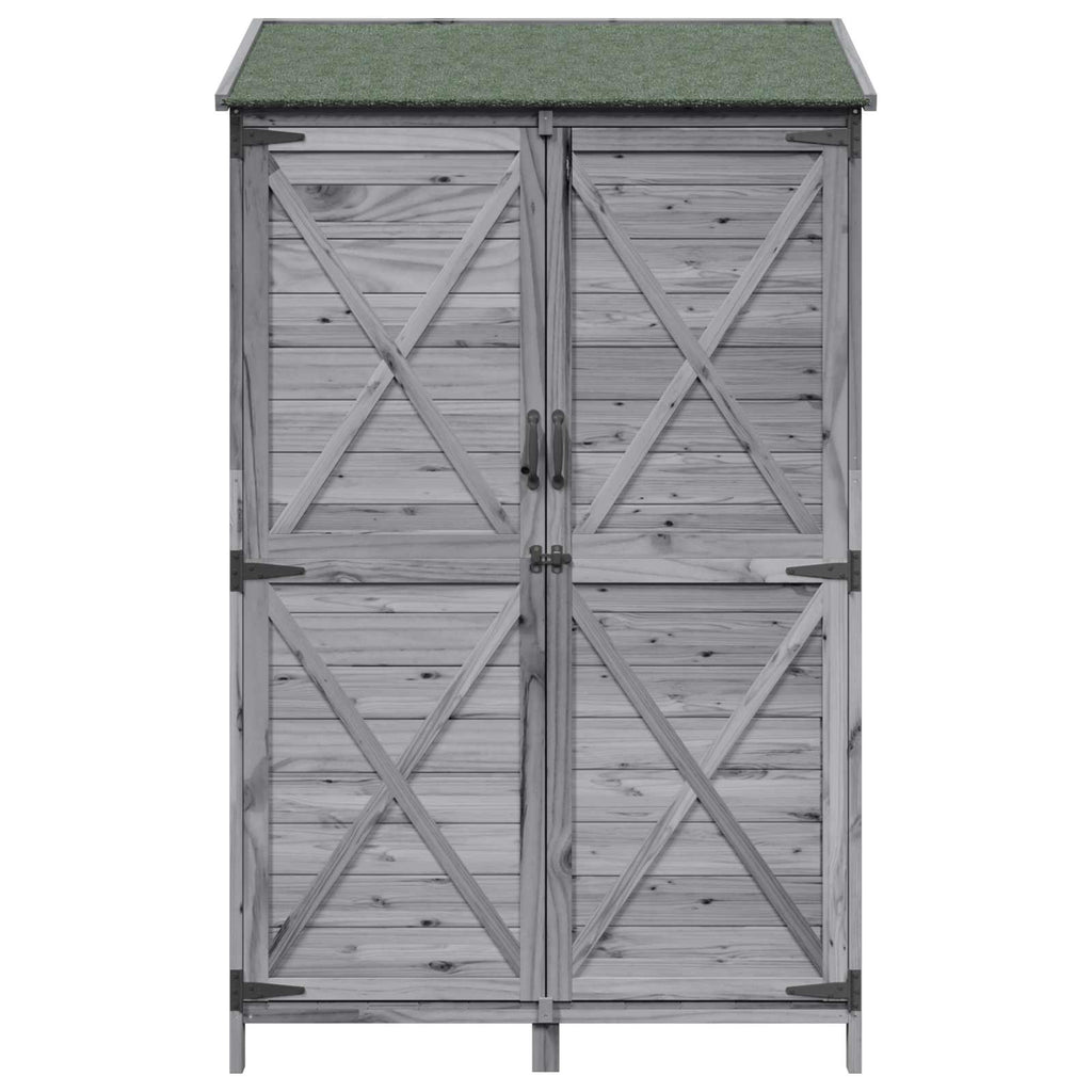 vidaXL Shed ogrodowy Szary 106 x 56 x 176,5 cm Drewno Świerkowe