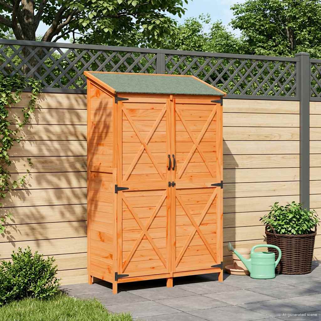vidaXL Shed ogrodowy brązowy 106 x 56 x 176,5 cm Drewno Świerkowe